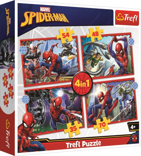 Puzzel 4-in-1 Heldhaftige Spider-Man