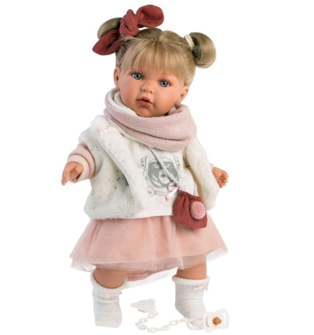 Llorens 42402 JULIA - realistische pop met geluiden en zacht stoffen lichaam - 42 cm