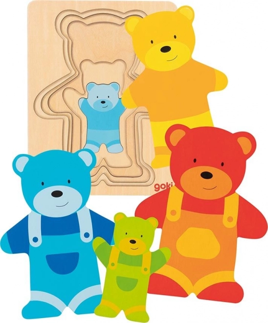 Multi-layer Wooden Insert Puzzle BEAR by GOKI