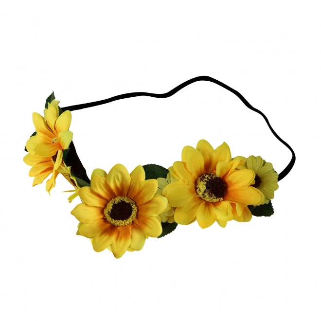 Haarband met bloem geel 3 grote bloemen