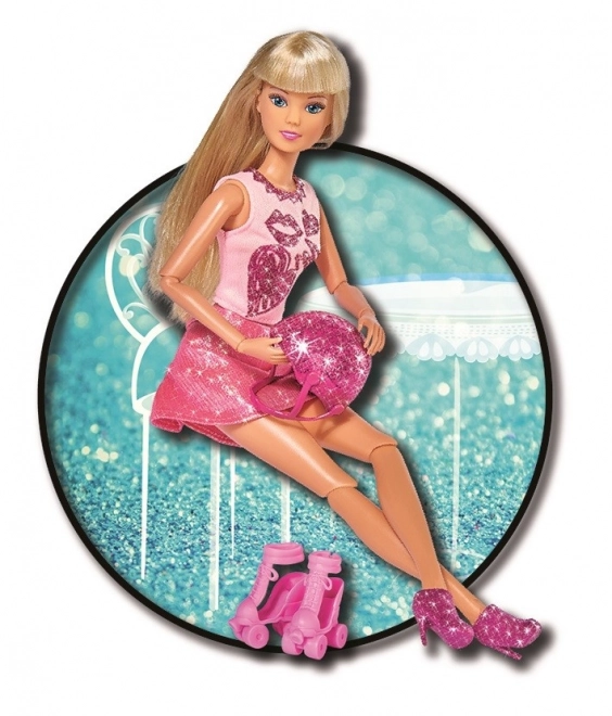 Pop Steffi op rolschaatsen