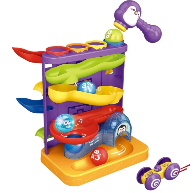 Woopie 3-in-1 Ball Track Ramp Set with Hammer and Car Slide
