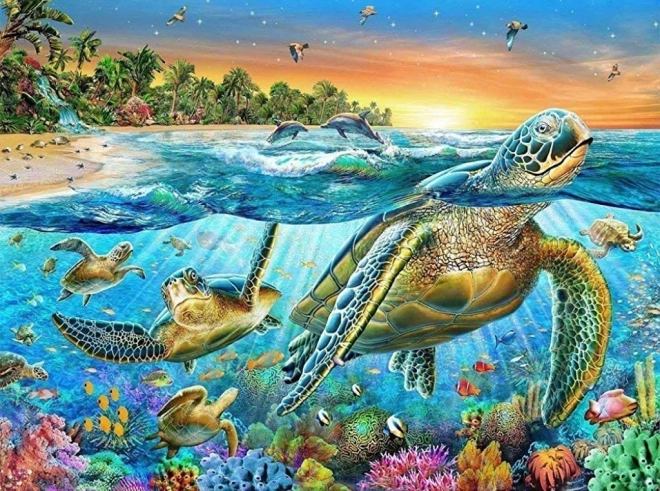 Set voor diamantschilderen - zeeschildpadden