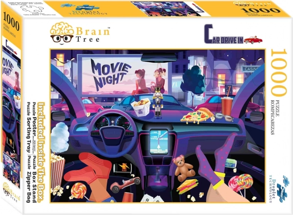 Puzzle Brain Tree Bij de drive-inbioscoop 1000 stukjes