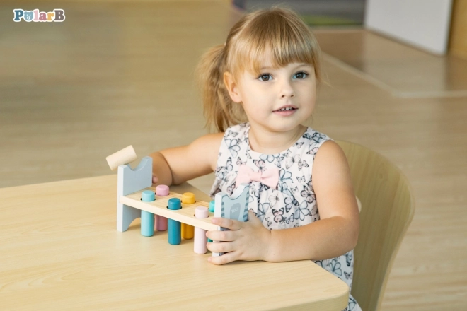 VIGA PolarB Holzbank mit Hammer – Montessori-Spielzeug