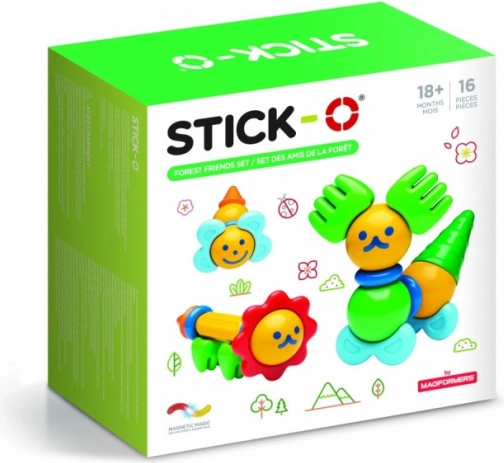 Magnetic Building Set Stick-O Forest Friends, 16 pieces
