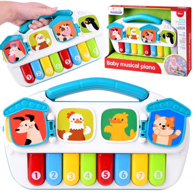 Vrolijk muziekpiano met dieren