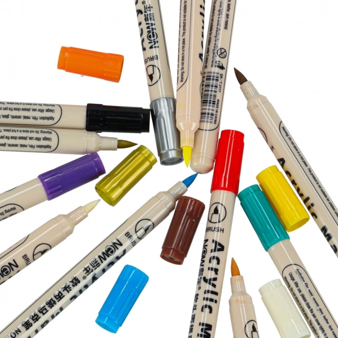 Marqueurs Acryliques Imperméables pour Tissus et Pierres DIY 12 pcs