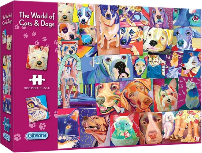 Puzzel Wereld van katten en honden 1000 stukjes