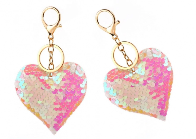 Hartvormige hanger met dubbelzijdige pailletten