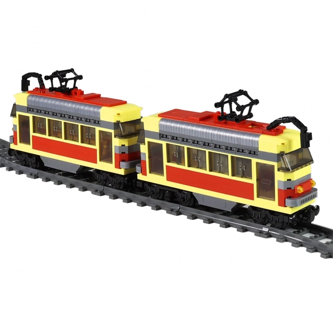 Compatibele BLOXO tram bouwset op batterijen met rails 724 stuks