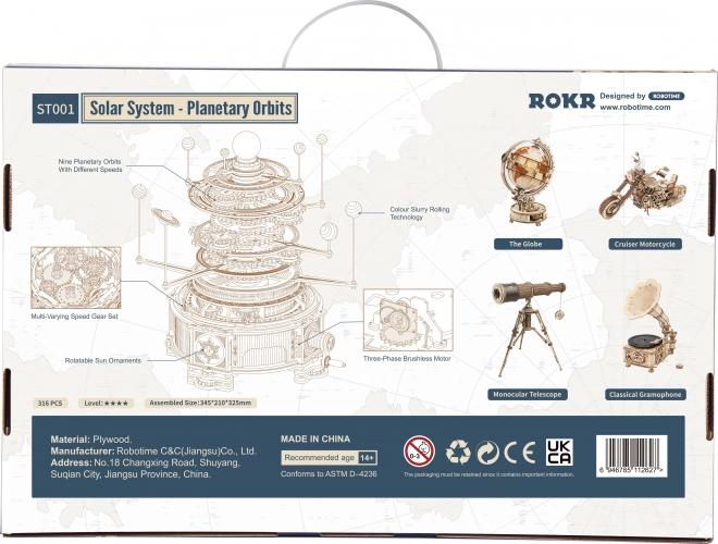 RoboTime 3D houten mechanische puzzel Planetarium