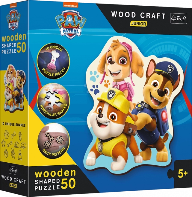 Houten tweezijdige puzzel Paw Patrol 50 stukjes