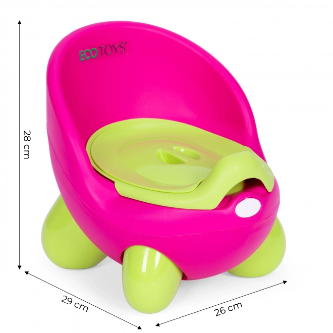 ECOTOYS roze-groene kinderpotje met antislipvoetjes