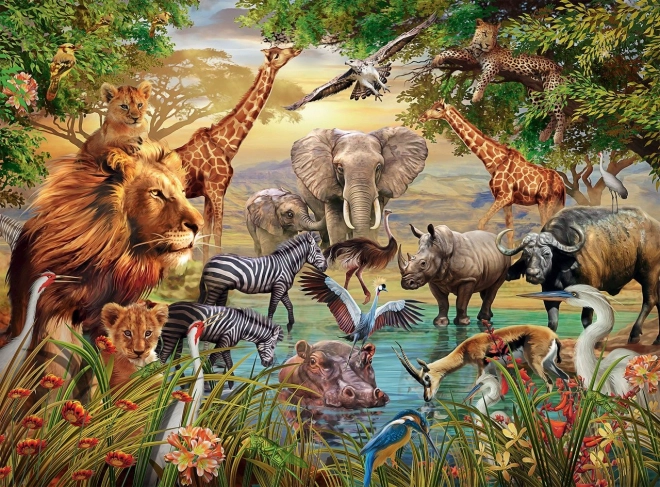 Norimpex diamantschilderij Safari bij de rivier