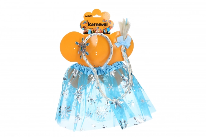 Set carnaval - prinses blauwe rok met haarband