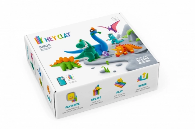 Plasticine Hey Clay set Dinosaurussen