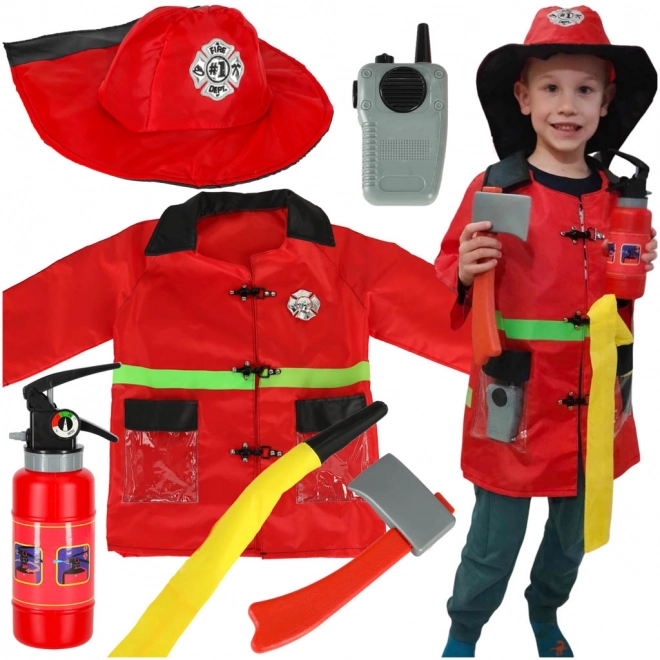 Carnaval kostuum brandweerman met walkietalkie 3-8 jaar