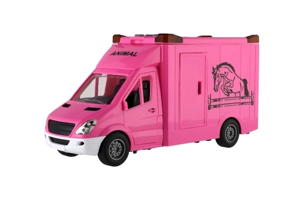 Roze paardenwagen met effecten