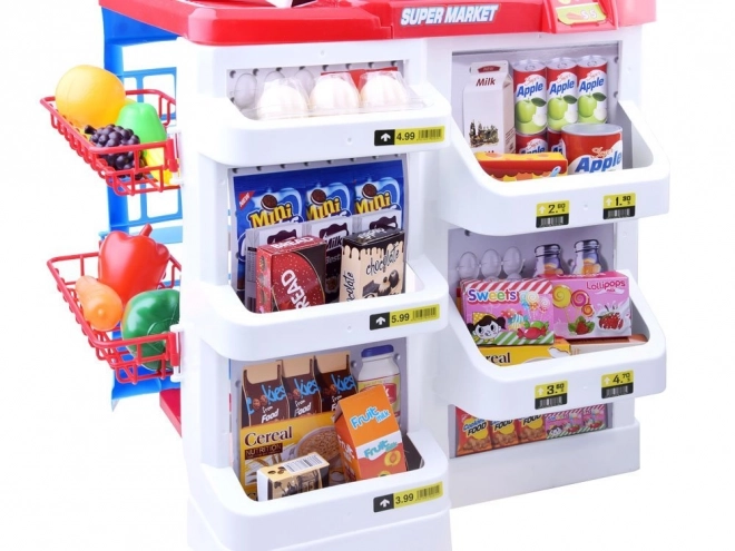 Kindersupermarkt mit Kasse und Scanner