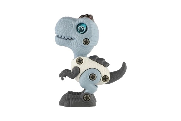 Dinosaurus schroeven plastic 12cm met schroevendraaier op batterijen met licht en geluid in doos 15x16x7cm