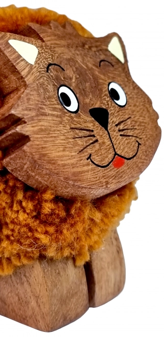 Holzfigur mit Bommel Katze für Kinder