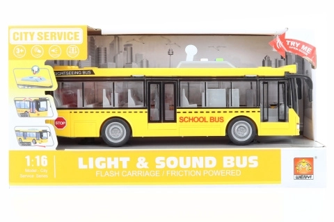 Schoolbus op batterijen met licht en geluid