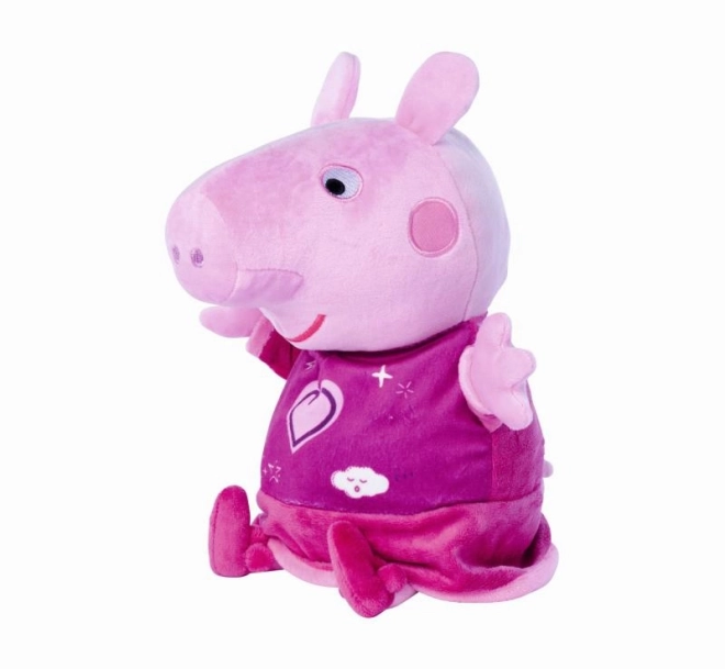 Peppa Pig 2-in-1 pluchen slaapknuffel, speelt + licht, roze, 25 cm