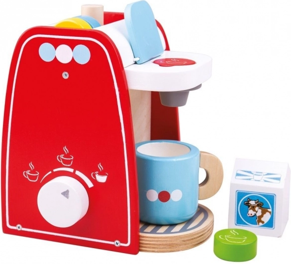 Machine à café en bois BIGJIGS TOYS – rouge