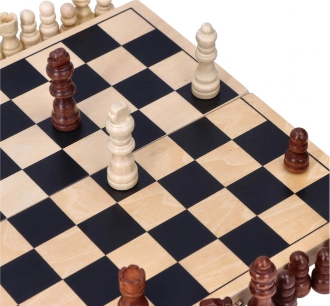 Houten schaakspel
