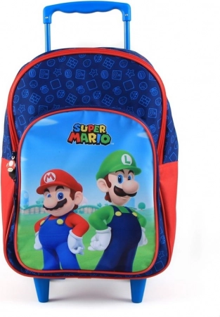 School backpack on wheels Super Mario