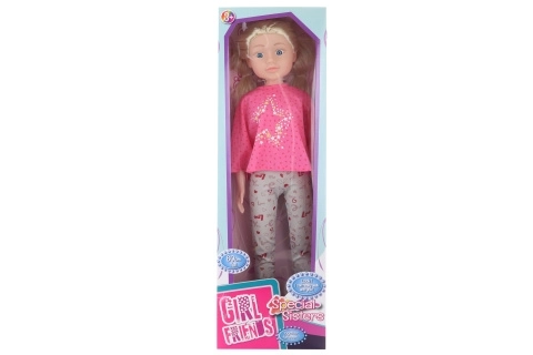 Wandelende pop blondine 80 cm