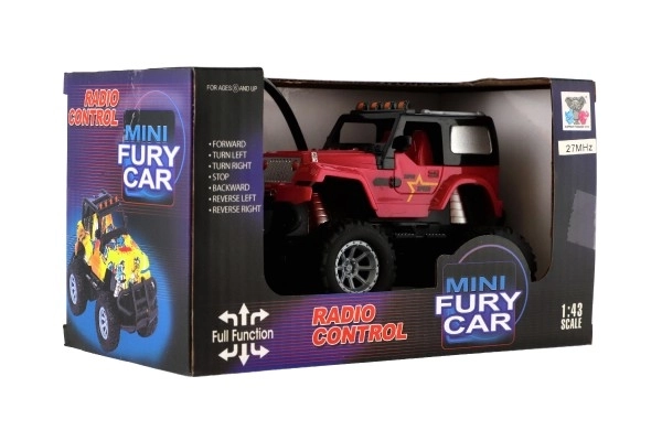RC-Geländewagen 14cm aus Kunststoff 27MHz batteriebetrieben mit Licht in Box 20x11x10cm – Rosa