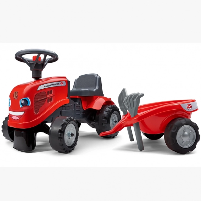 Looptractor Massey Ferguson rood met stuur en kar