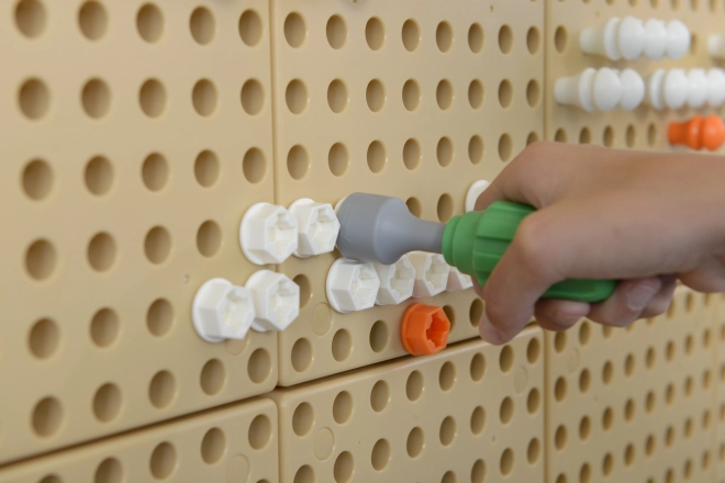 Masterkidz gereedschapsset met boormachine en 8 elementen voor wetenschappelijk-creatief STEM-bord