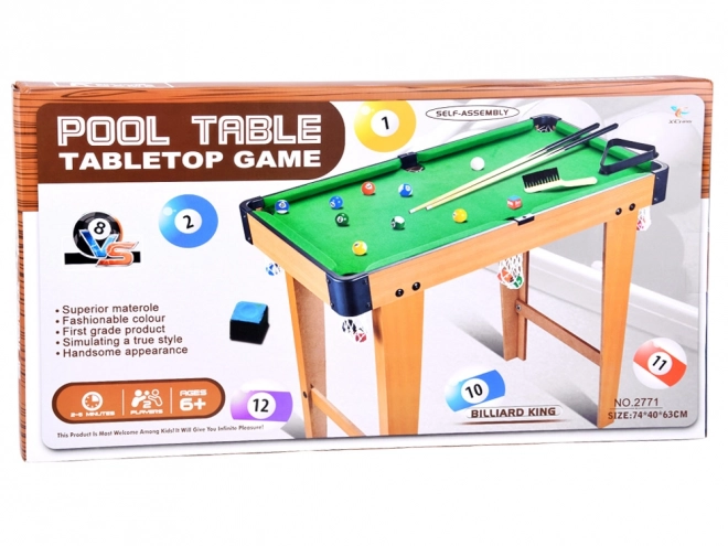Complete set biljarttafel en accessoires gezelschapsspel voor kinderen GR0687