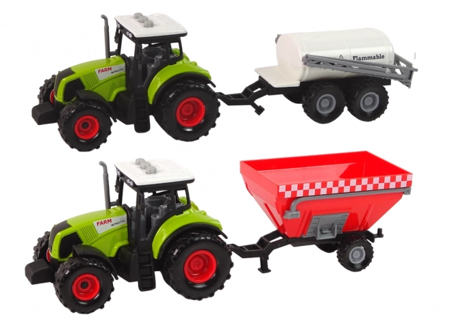 Grote tractor met LED-lichten en geluiden - set van 2 landbouwmachines