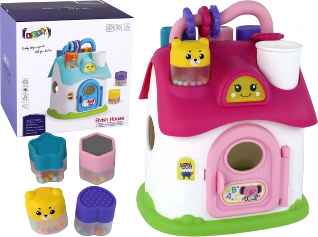 Interactive Pink Playhouse Sorting Toy for Kids