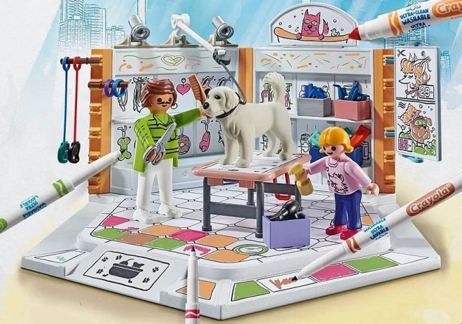 Playmobil Hundesalon mit Crayola Farben