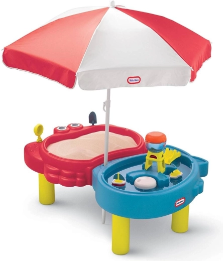 Geïntegreerde parasol voor spelen in de schaduw