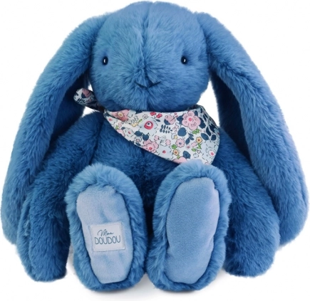 Pluchen konijnetje met blauwe sjaal 35 cm