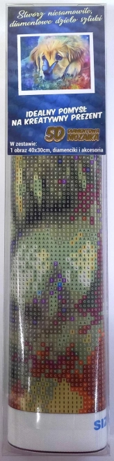 Norimpex Diamantschilderijen Hond met Vlinder 30x40cm