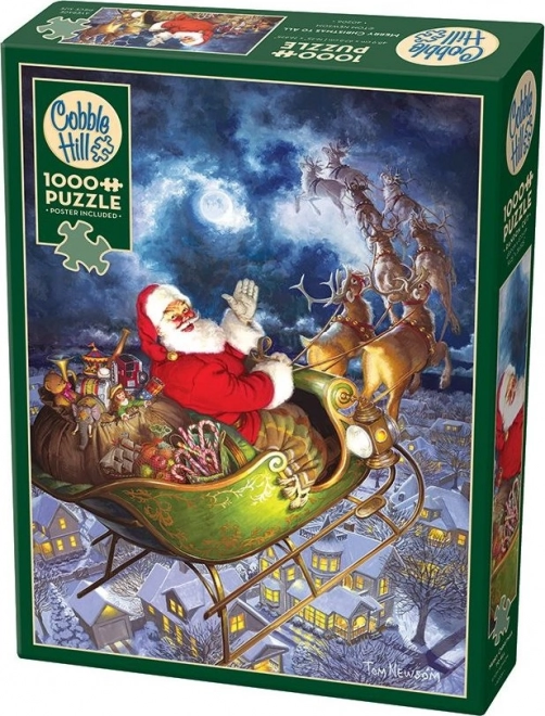 Puzzel Vrolijk Kerstfeest aan iedereen 1000 stukjes van Cobble Hill