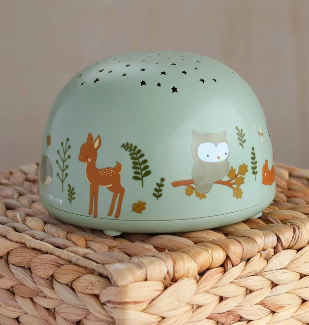 A Little Lovely Company Lampe mit Projektor – Freunde aus dem Wald