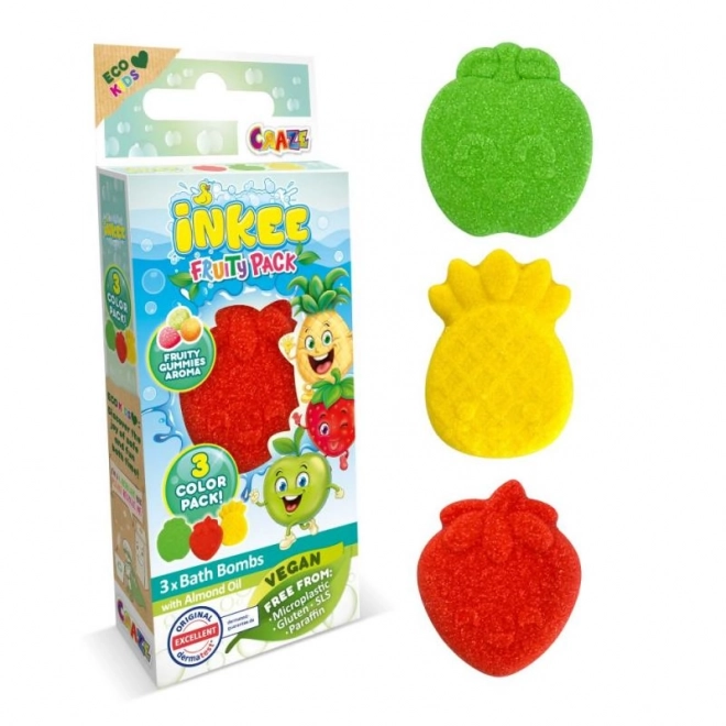 Inkee bath bombs mini fruit variation pack