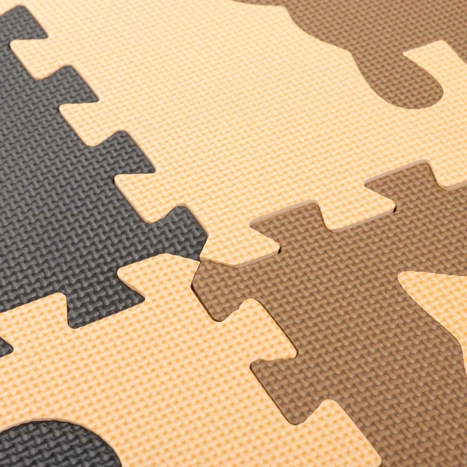 Bruine foam puzzel met bosdieren - 9 stuks