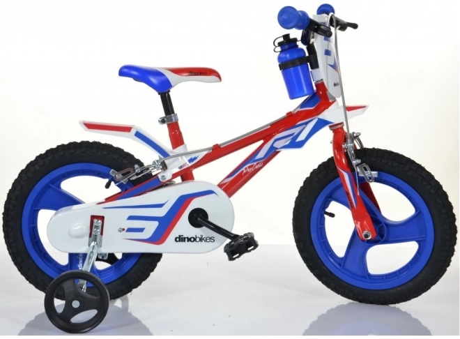 Vélo pour enfants Dino rouge-bleu-blanc 14 pouces