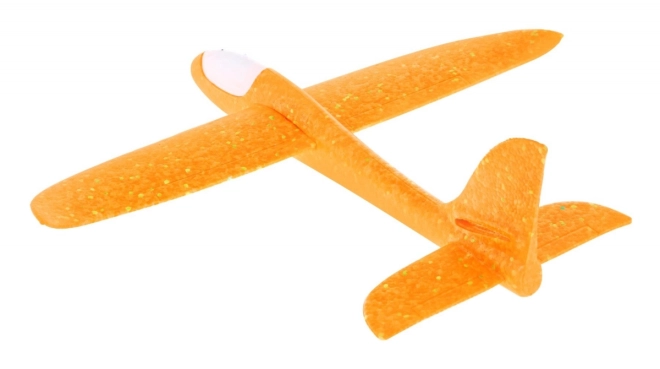 Polystyrene airplane model + movable stabilizer + lights – Orange