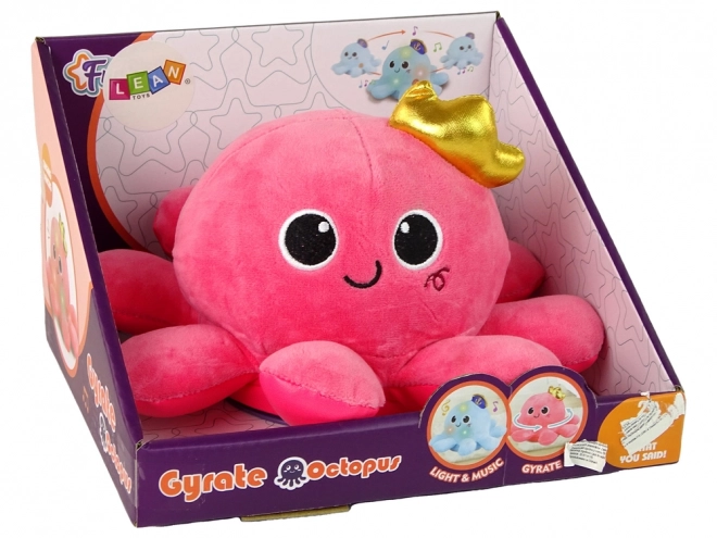 Roze pluche octopus speelgoed met verlichting en geluiden