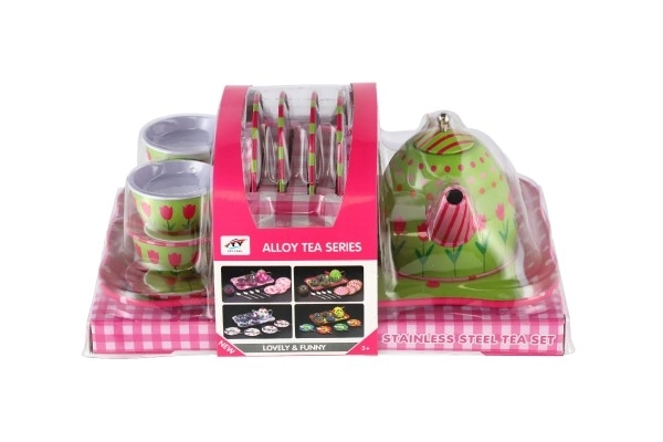 Blik theeservies set 14 stuks